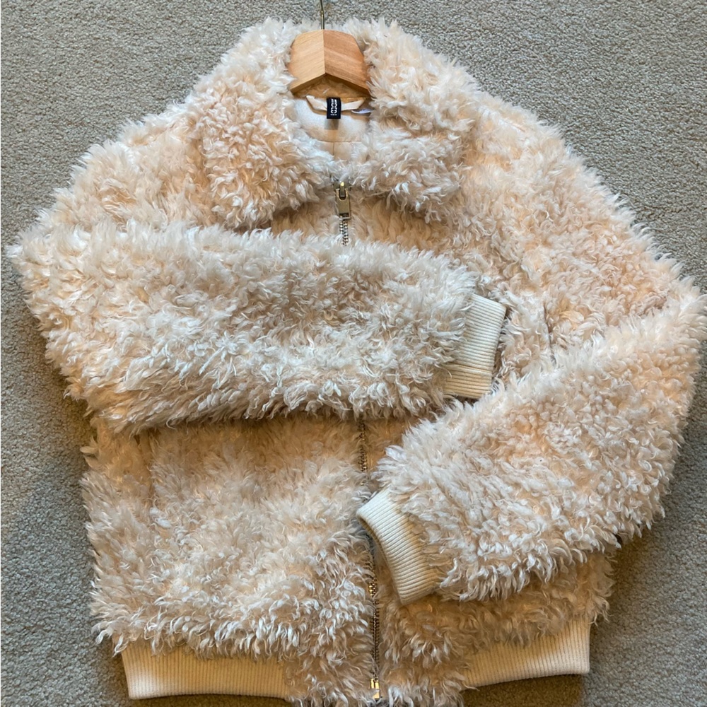 H&M Sherpa/Teddy Jacket Fuzzy Size XS